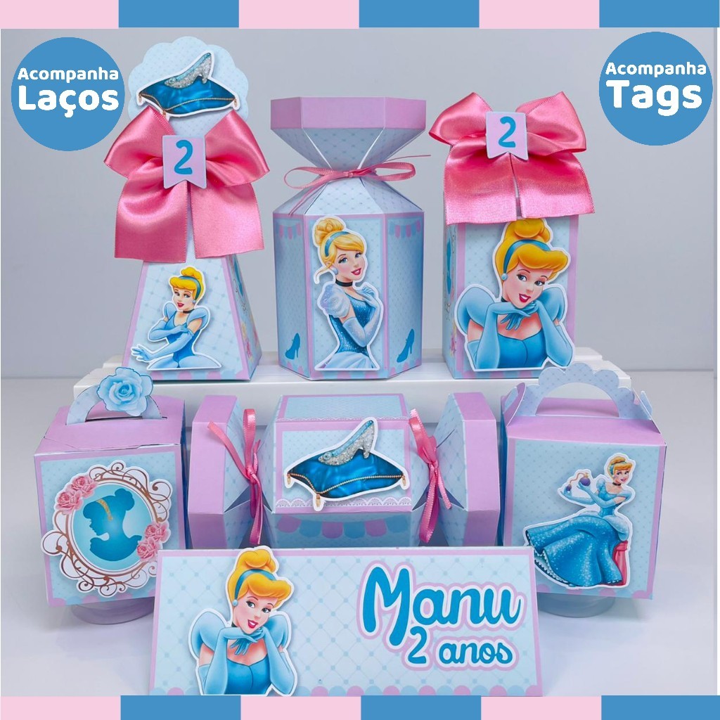 kit festa Pegue e Monte de aniversário Cinderela lembrancinha personalizada
