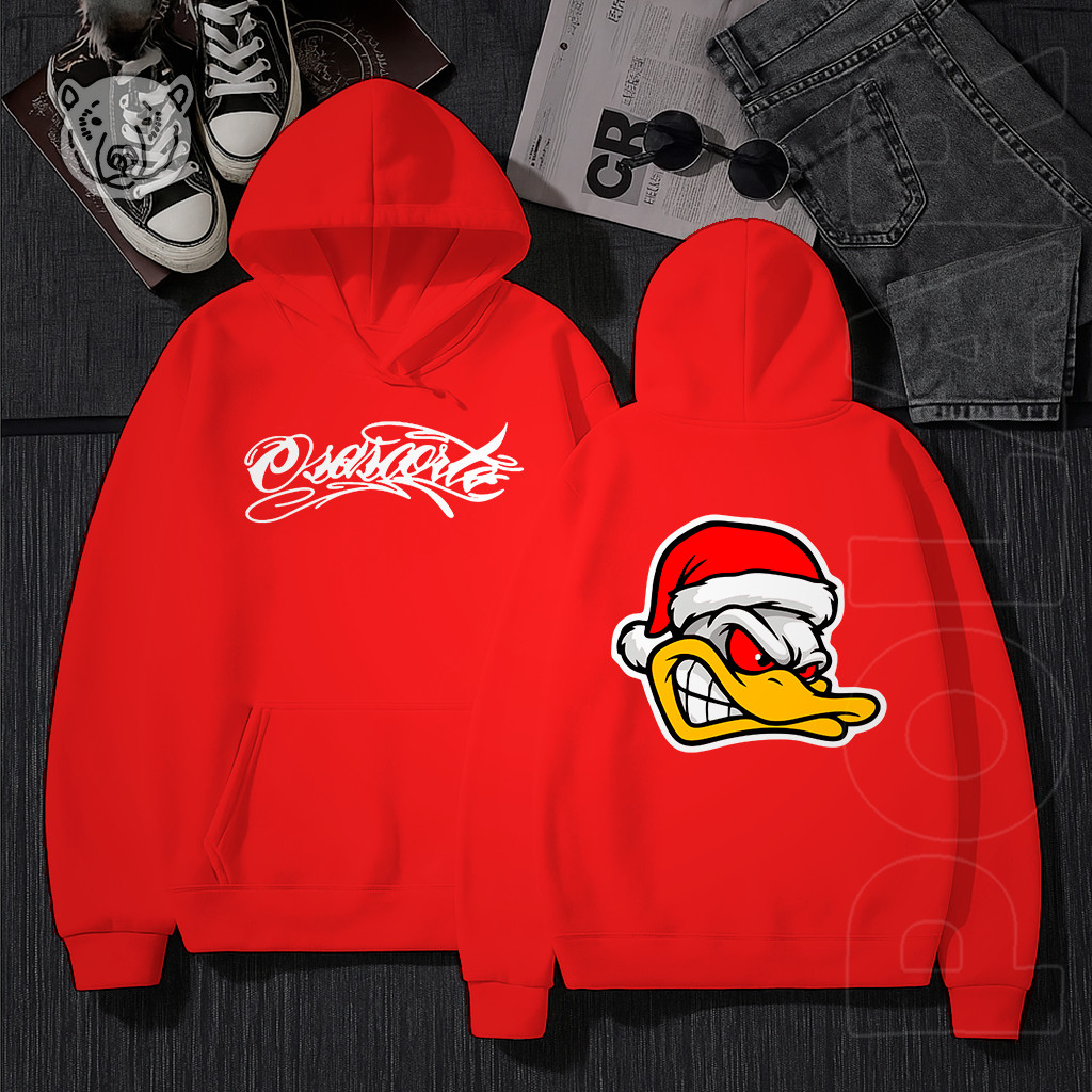 Moletom Blusa de Frio Natal Osascorte Pato Natalino Grau Moto 59d Casaco Agasalho