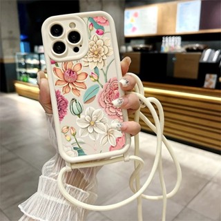 Flores Frescas , Lindas E Portáteis Capa De Telefone Com Cordão Lente Protetora À Prova De Choque Para 17/11/12/13/14/15 em Oferta na Shopee