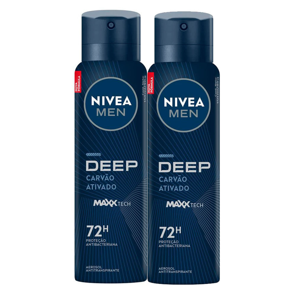 Kit 2 Desodorante Nivea Men Deep Original Aerosol Antitranspirante 48h 150ml em Oferta na Shopee