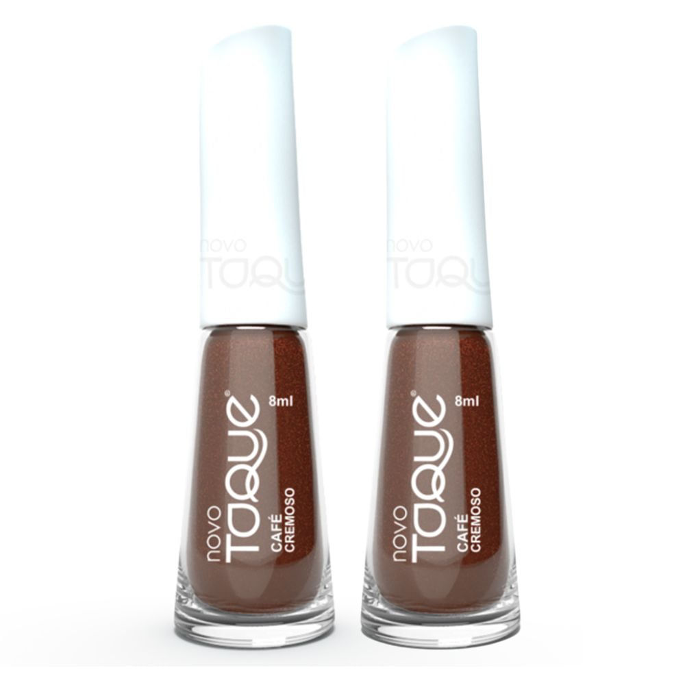 Kit 2 Esmalte Novo Toque Cremoso Cor Café 8ml