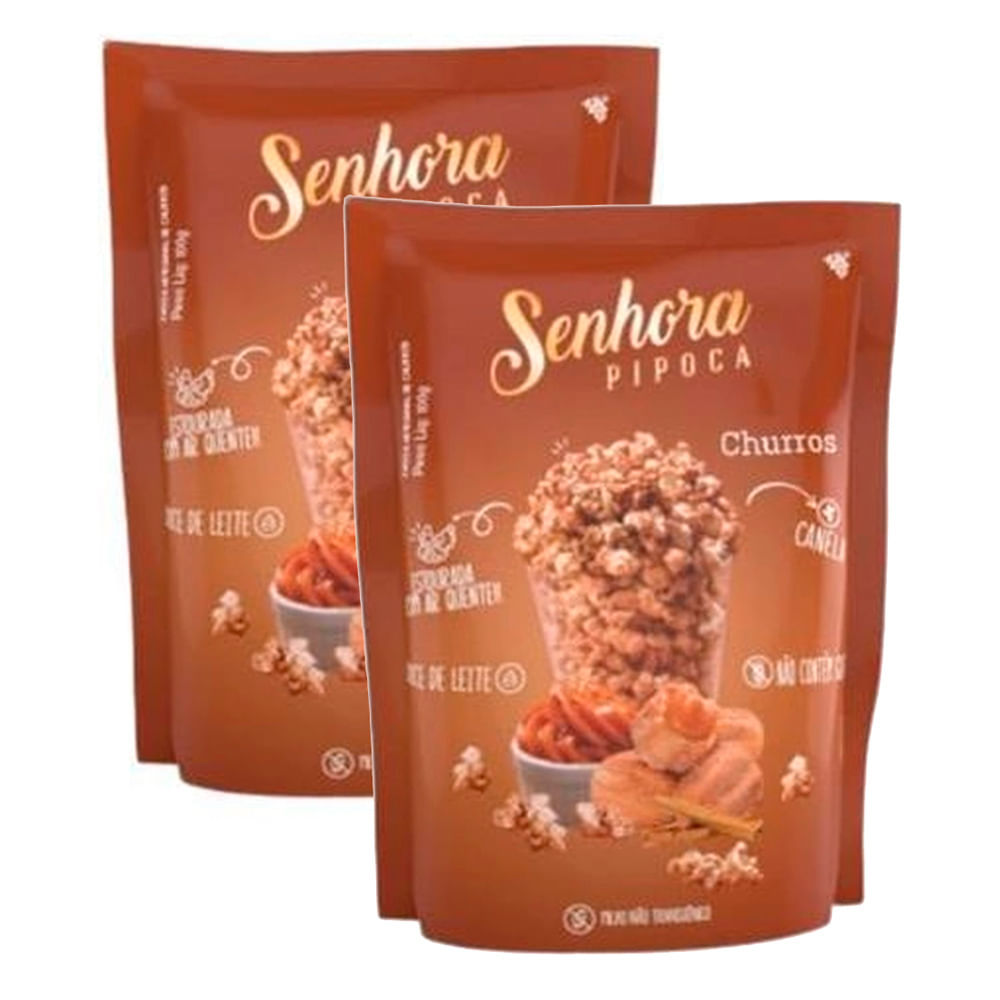 Kit 2 Pipoca Senhora Pipoca Churros 100g em Oferta na Shopee
