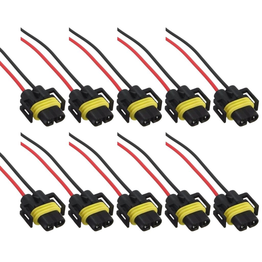 KIT 10 SOQUETE H11 COM CHICOTE PARA LAMPADAS AUTOMOTIVAS 12V/24V em Oferta na Shopee