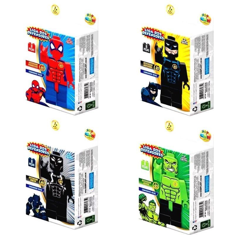 Kit Boneco Lego Liga Dos Defensores - Vingadores 4 Unidade