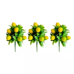 Kit Buquês Com Limões Sicilianos Artificiais Realistas Amarelo