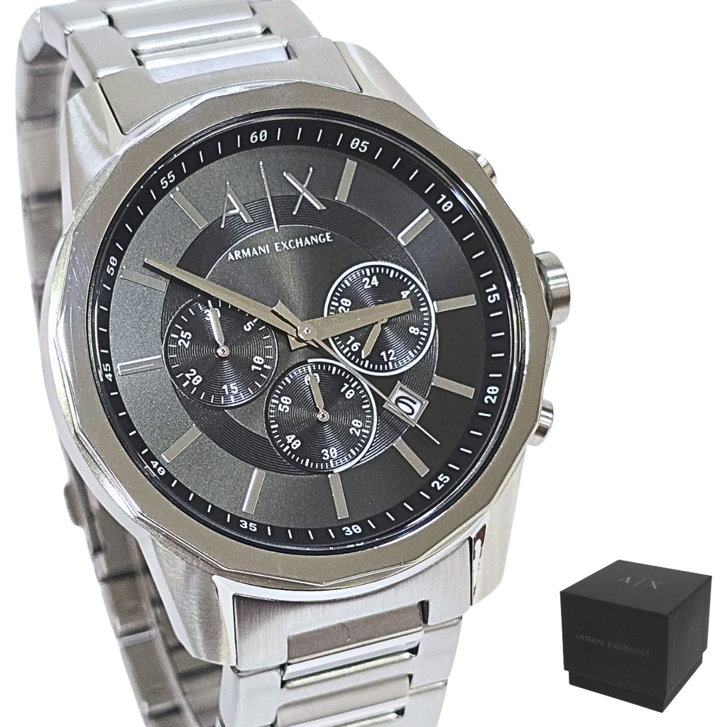 Relógio Armani Masculino Analógico Cronógrafo Prateado AX1720B1 P1SX