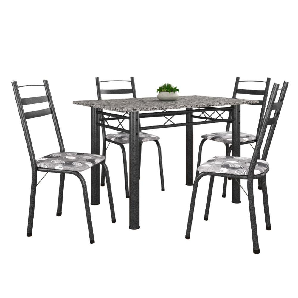 Conjunto De Mesa Itália Com 4 Cadeiras 1,20m Artefamol Dark / Granito em Oferta na Shopee