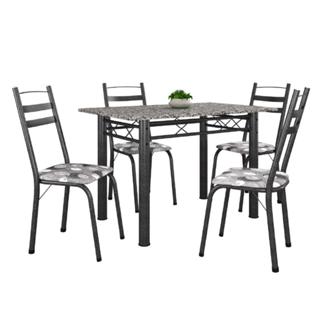 Conjunto De Mesa Itália Com 4 Cadeiras 1,20m Artefamol Dark / Granito em Oferta na Shopee