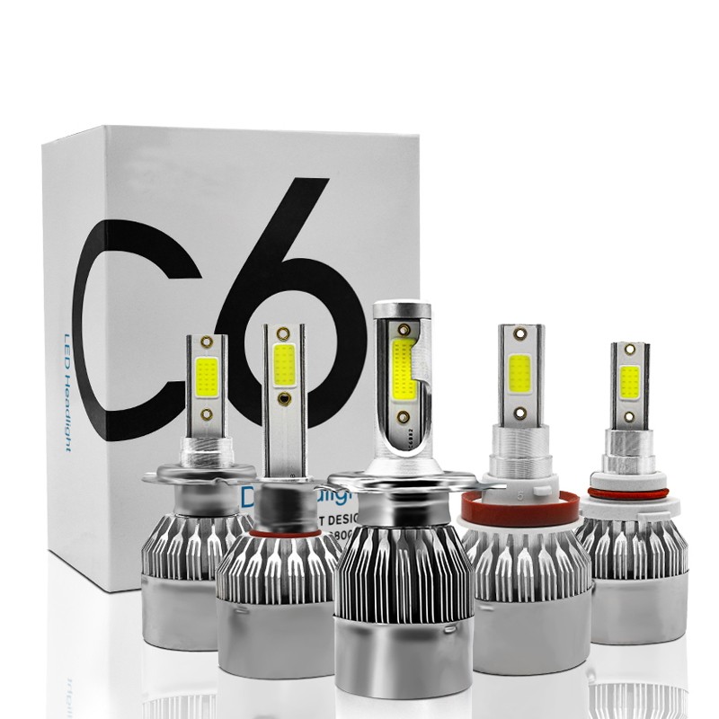 Par De Lâmpadas C6 Farol de Carro LED 6000K H1 H3 H4 H7 H11 H13 HB3(9005) HB4(9006) H16 H27 12V/24V em Oferta na Shopee