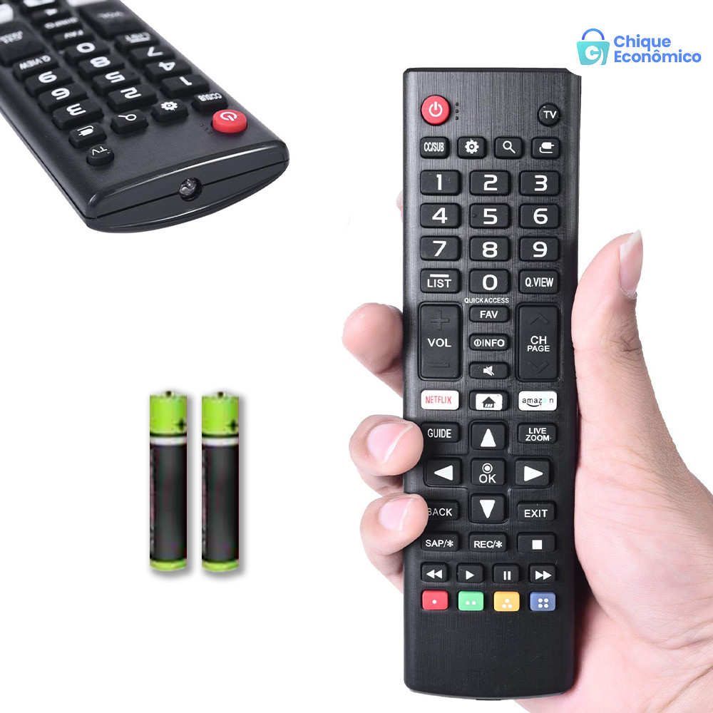 Controle genérico KIT 02 para modelos LG Smart TV 4K LED e LCD,Uma com bateria,Duas com baterias