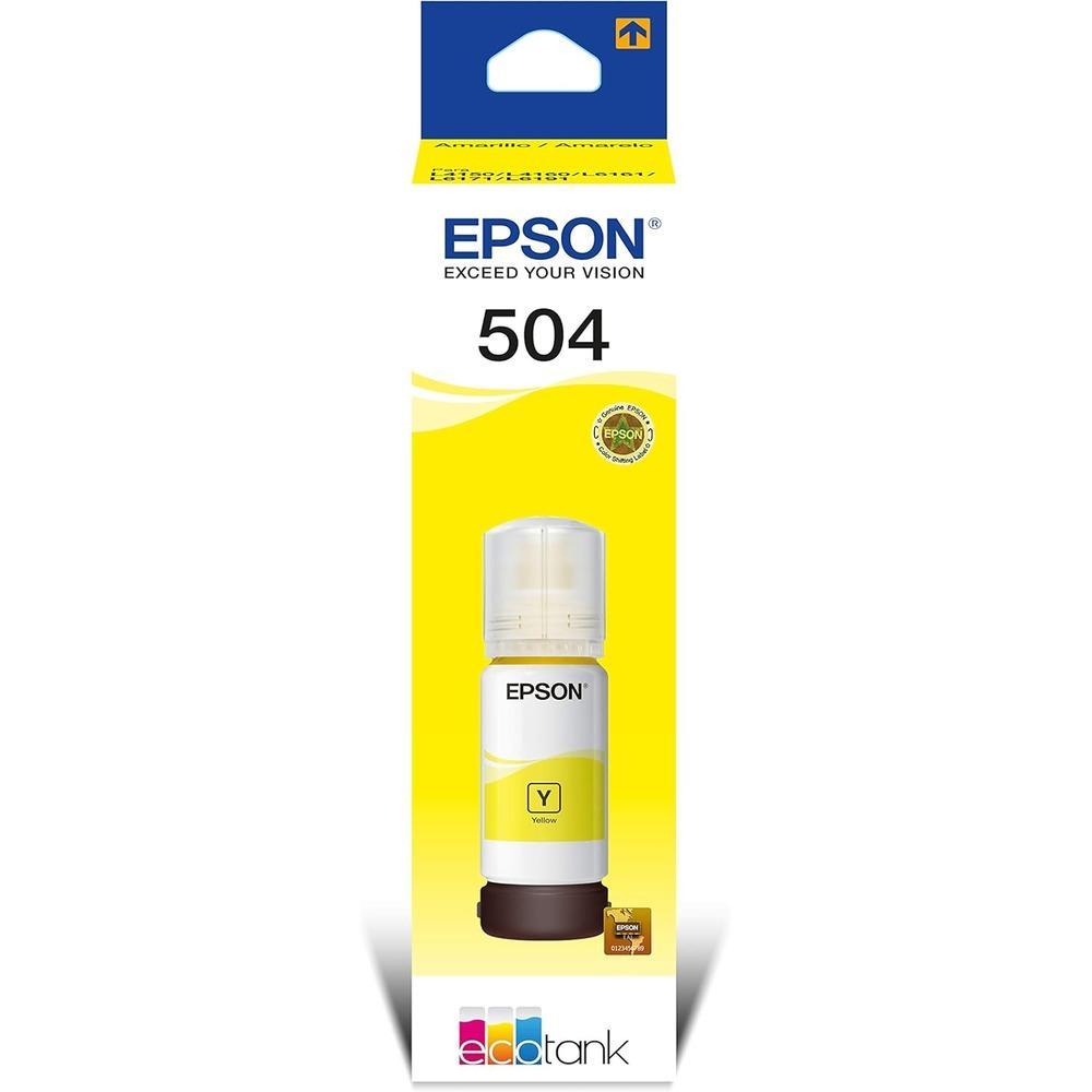 Garrafa de Tinta Epson T504 Amarelo Original em Oferta na Shopee
