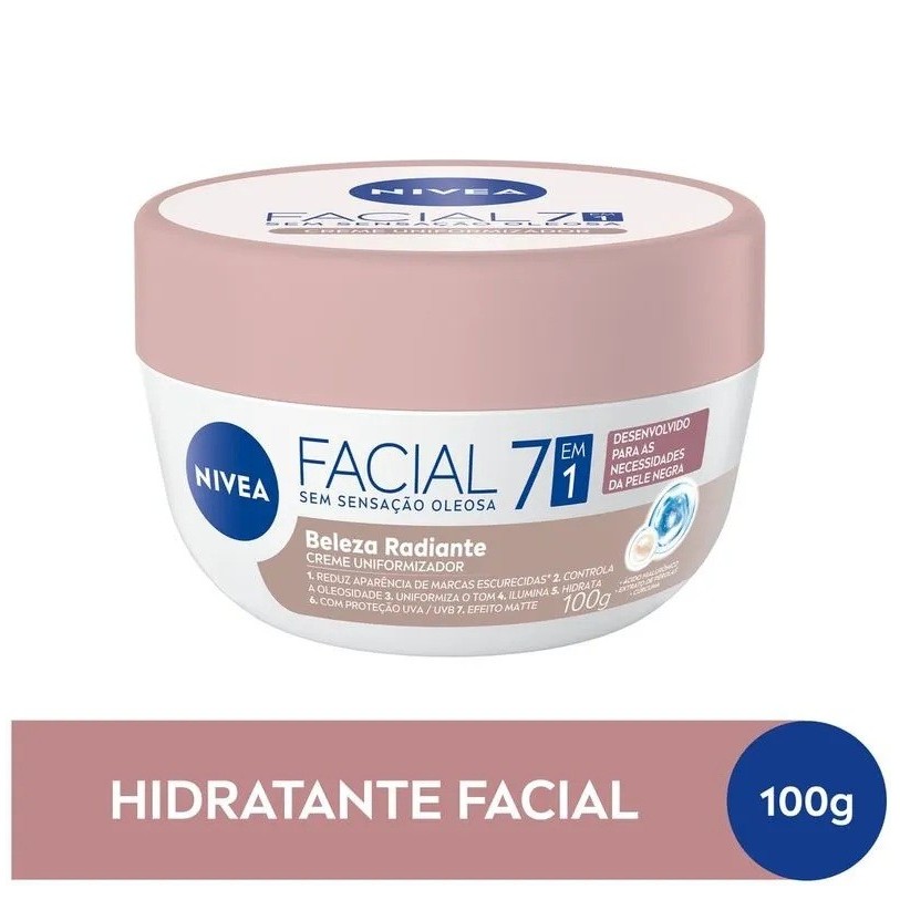 NIVEA Hidratante Facial Beleza Radiante 7 em 1 - 100g em Oferta na Shopee