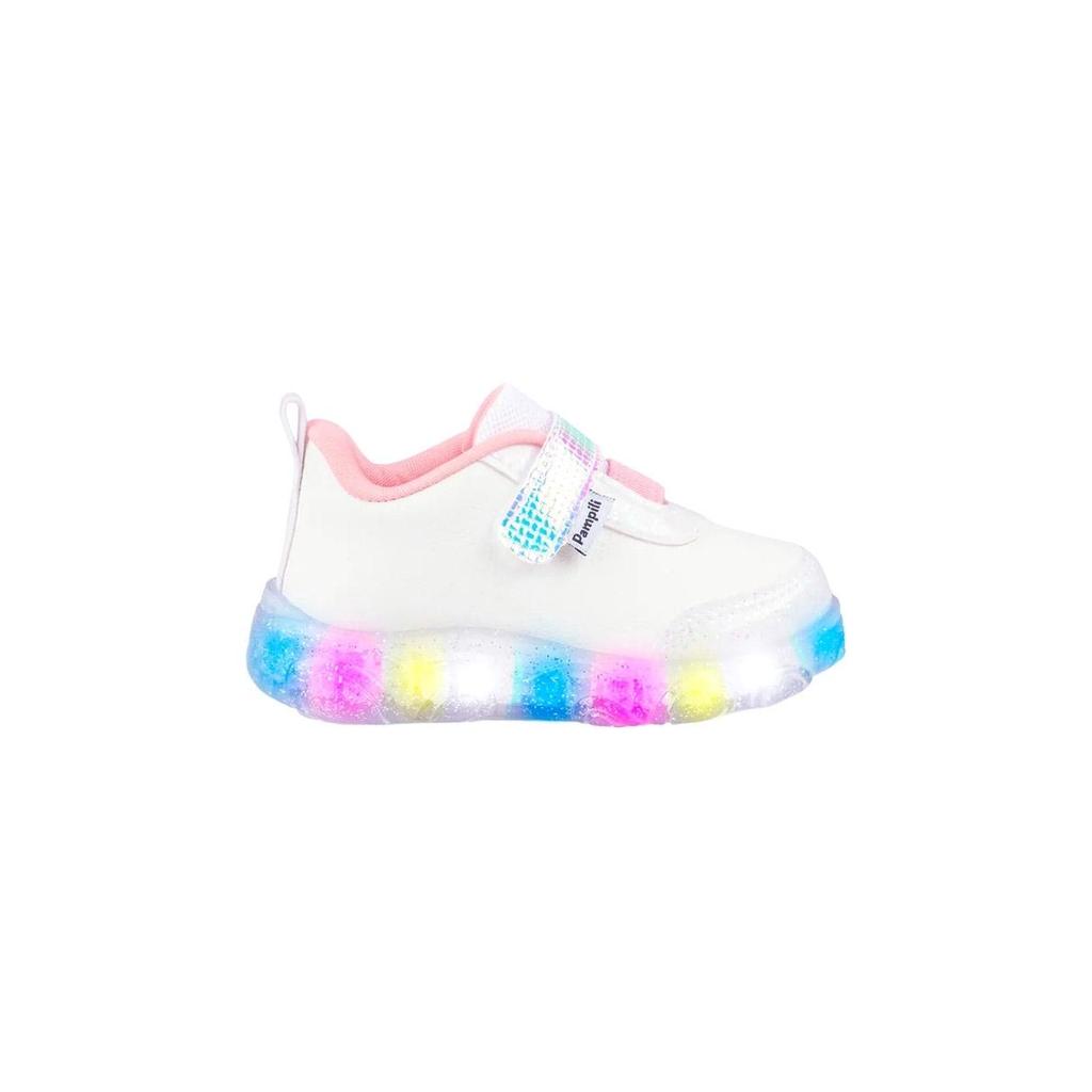 Tênis de Led Infantil Pampili Liz Luz Branco em Oferta na Shopee