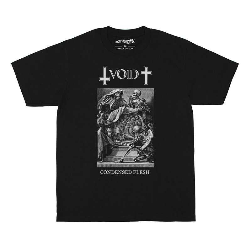 Music Soul Camiseta Unissex Void Condensed Flesh Hardcore Punk Caveira Estampada Oversized Estilosa Confortável Retrô