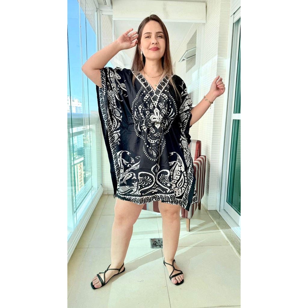 Bata Kaftan Indiana Saída De Praia Plus Size - Cod. 14001