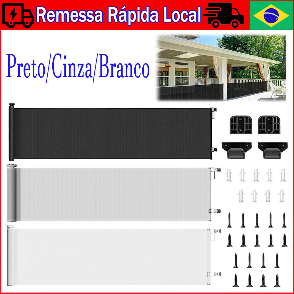 150/300 cm Porta retrátil de segurança para bebês projetada para cães e animais de estimação Porta guia de escadas
