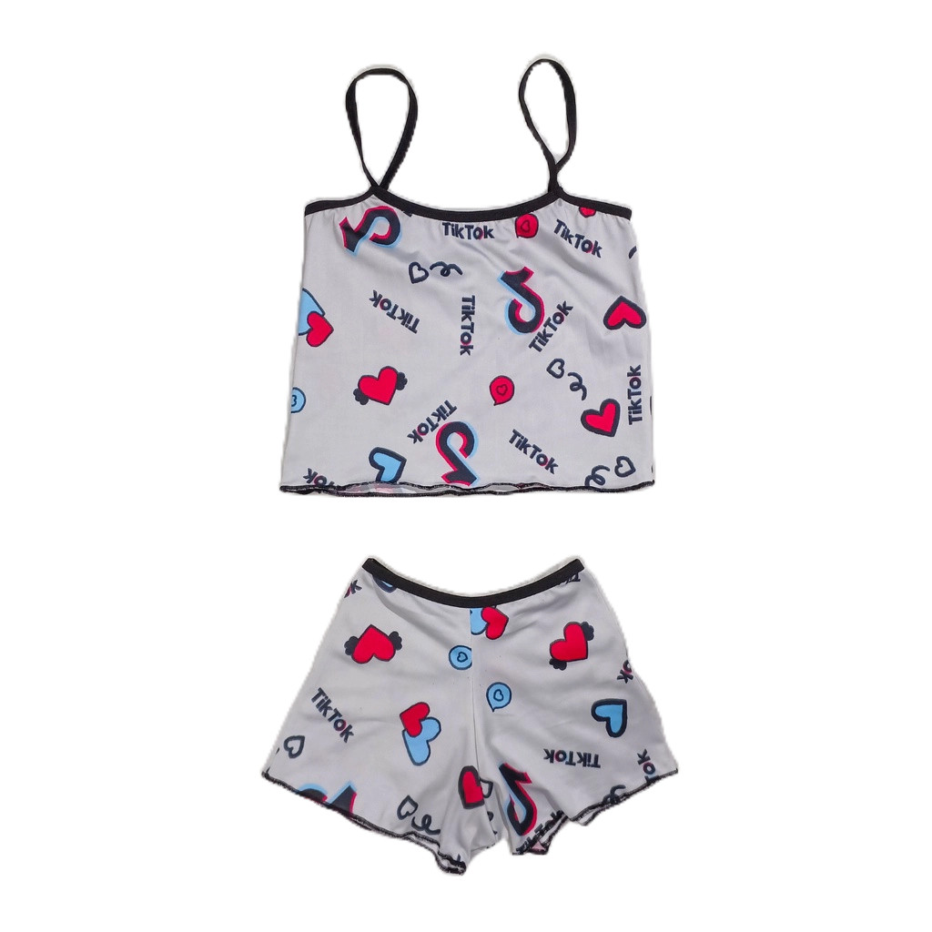 Baby Doll Short e Cropped Infantil Personagem Temático Design Divertido Pijama  confortavel