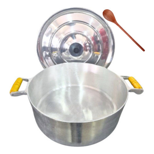 Panela Numero 40 Aluminio Batido Fundido + Colhe De Pau em Oferta na Shopee