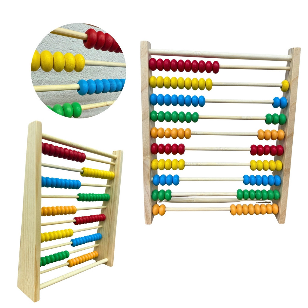 Ábaco De Madeira Educativo Brinquedo Desenvolvimento Criança em Oferta na Shopee