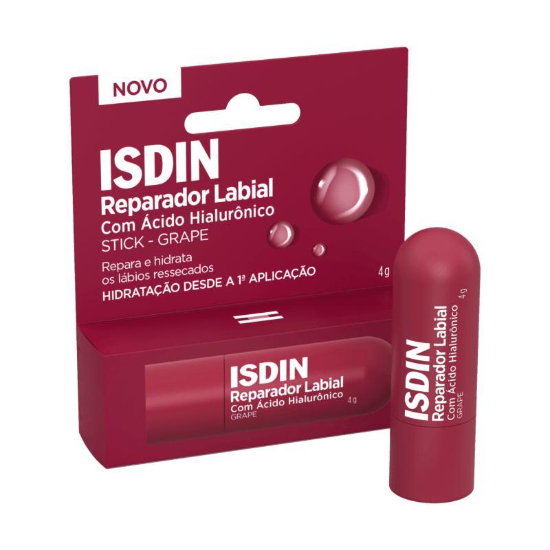 Reparador Labial Isdin Stick com Ácido Hialurônico Grampe 4g em Oferta na Shopee