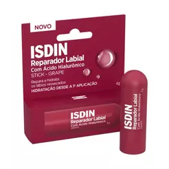 Reparador Labial Isdin Stick com Ácido Hialurônico Grampe 4g