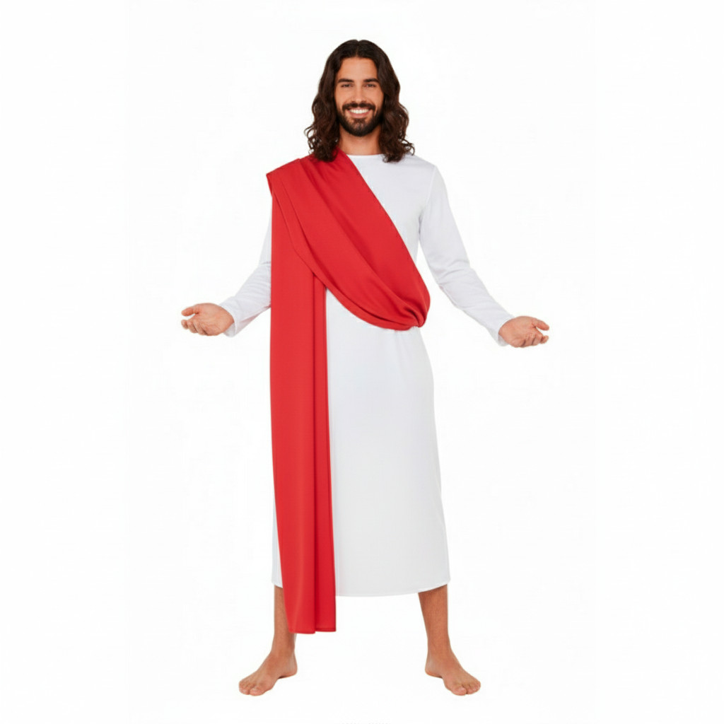 Fantasia Jesus Cristo Adulto Traje Personagem Bíblico Manto Sagrado Teatro Páscoa Sexta Feira Santa Paixão de Cristo em Oferta na Shopee