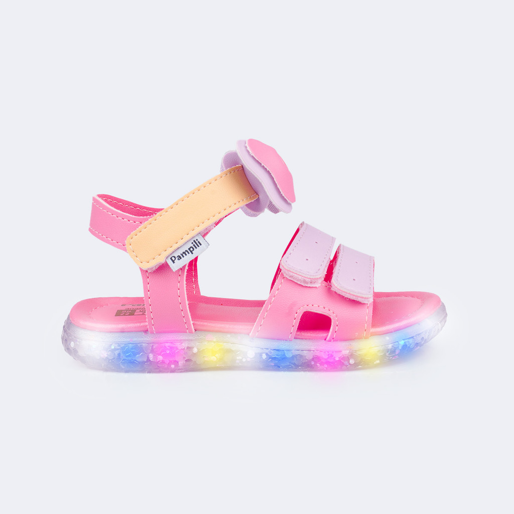 Sandália Infantil Menina Led Laço  Pampili em Oferta na Shopee
