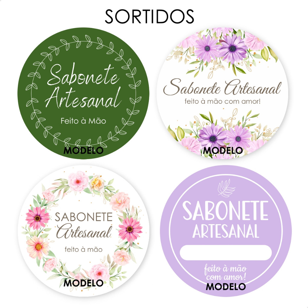 🧼 100 Etiquetas Adesivas para Sabonete Artesanal – 5x5 cm em Oferta na Shopee