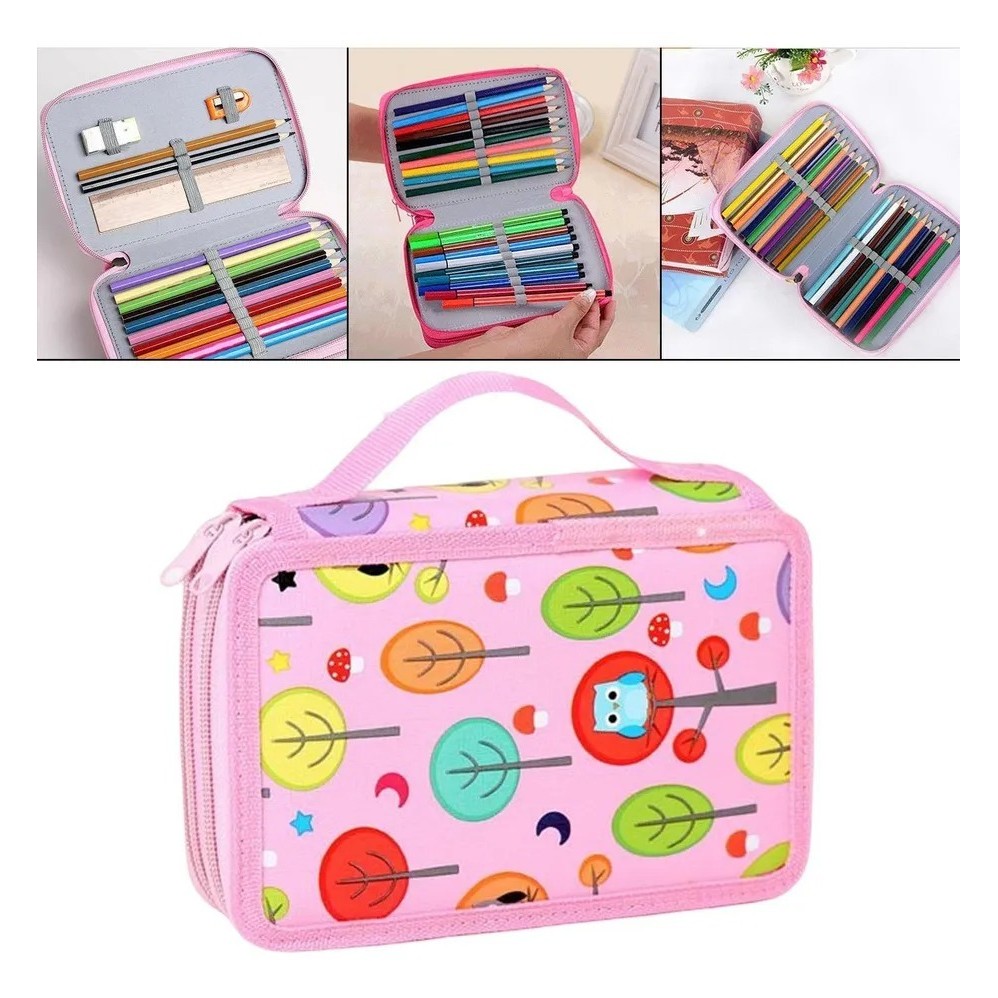 stojo Multiuso Escolar 4 Divisórias – Design Colorido para seu Material de Escrita em Oferta na Shopee