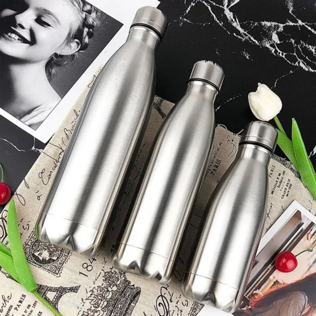 Garrafa de Água 1 Litro Aço em Inox Ultra Resistente e Duravél Ideal para Liquidos (Não é Termica) em Oferta na Shopee