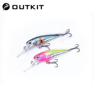OUTKIT 3.2g 40mm Flutuante Minnow Isca De Pesca De Inverno Para Truta Dura Crankbait Wobblers Equipamento Baixo Poleiro