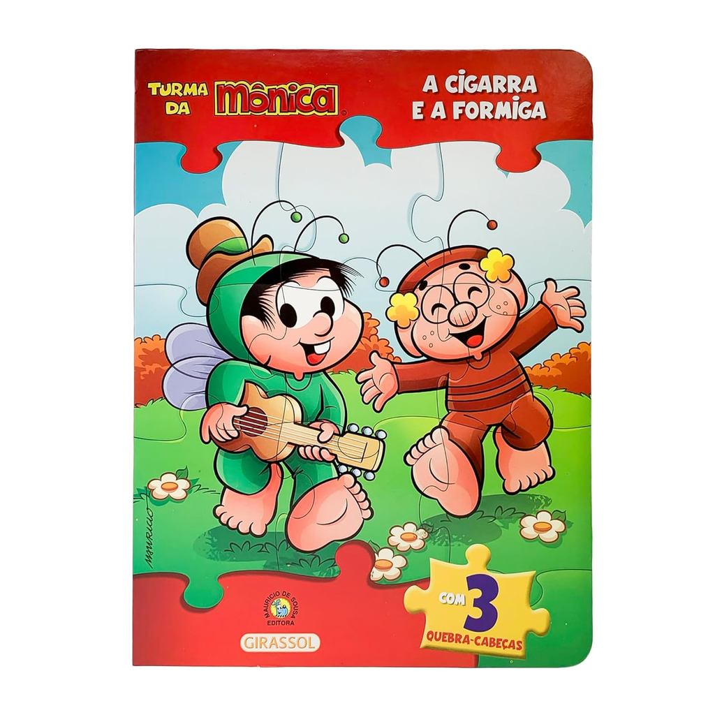 Turma da Mônica Livro Quebra-Cabeças | A Cigarra e a Formiga | Com 3 Quebra-Cabeças
