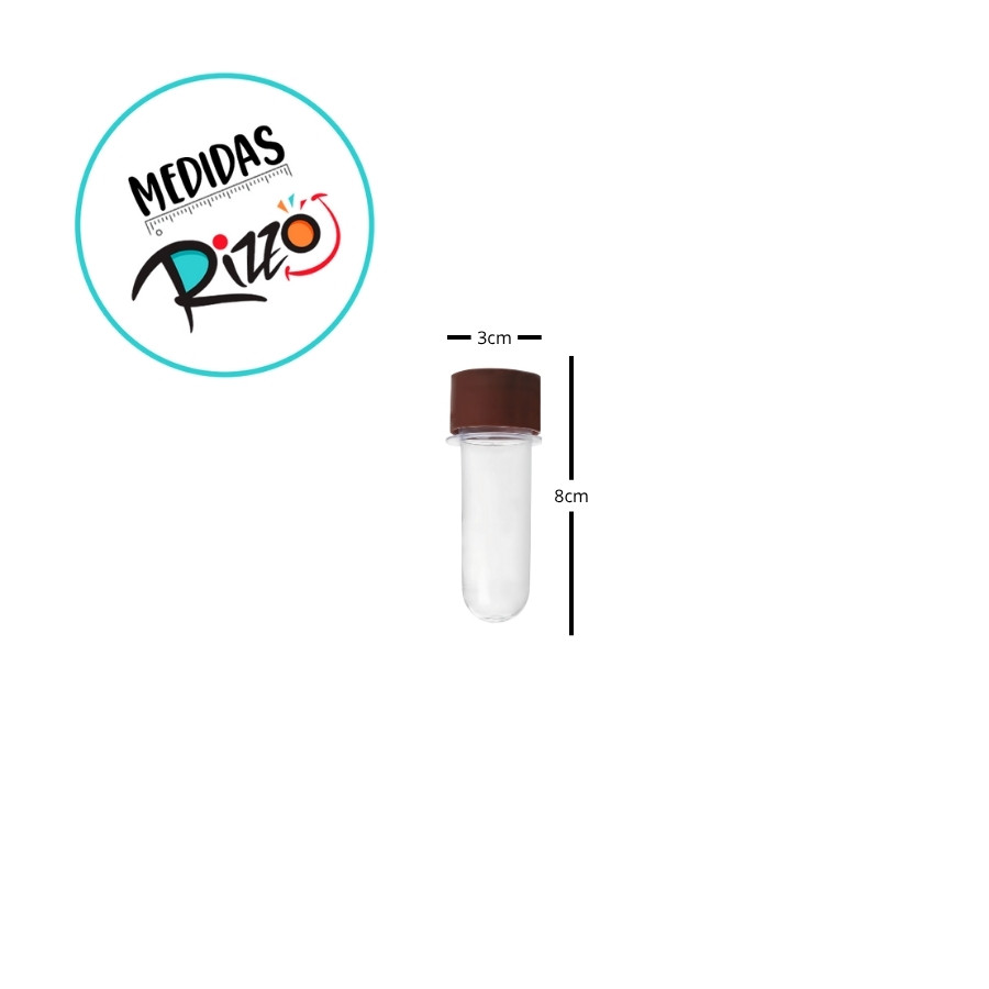Mini Tubete Para lembrancinha Cristal Com Tampa Marrom - 8cm - 10 unidades - Rizzo · foto 2