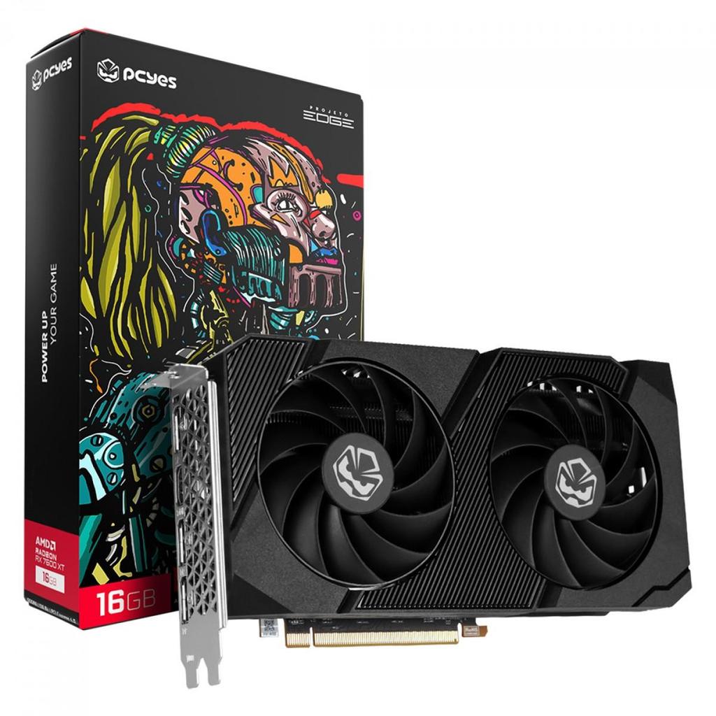 Placa de Vídeo PCYes AMD Radeon RX 7600 XT, 16GB, GDDR6, FSR, Ray Tracing, PVR760016GBPEDF em Oferta na Shopee