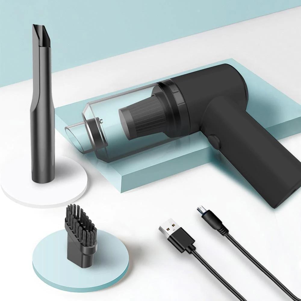 Aspirador de Pó USB Portátil Premium – Completo para Carro, Casa e Mais
