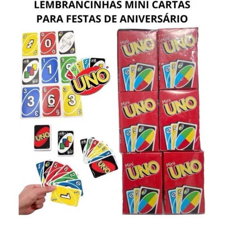 Kit 12/24/36 Mini Jogo de Cartas UNO para Festas Lembrancinha mini uno