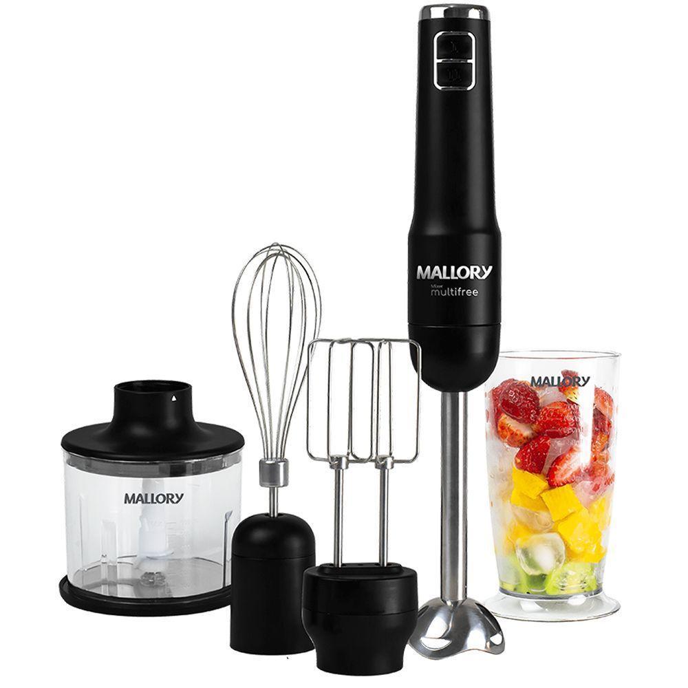 Mixer Mallory Multifree 4 em 1 Sem Fio 150W Preto com Prata Bivolt em Oferta na Shopee