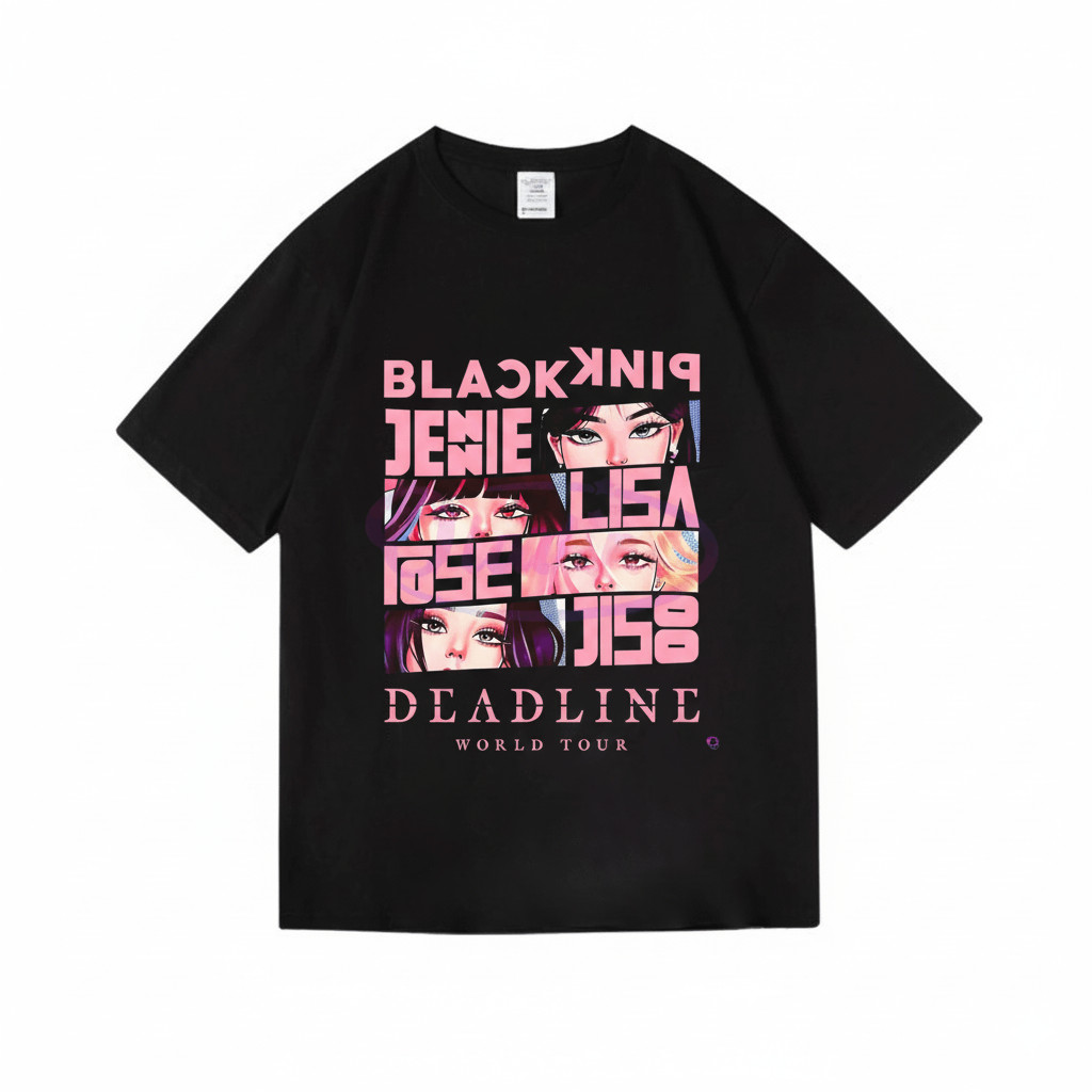 2026 Nova Camiseta Masculino Feminino Oversized BLACKPINK Deadline World Tour KPop Fan Merch Estampada Estilosa