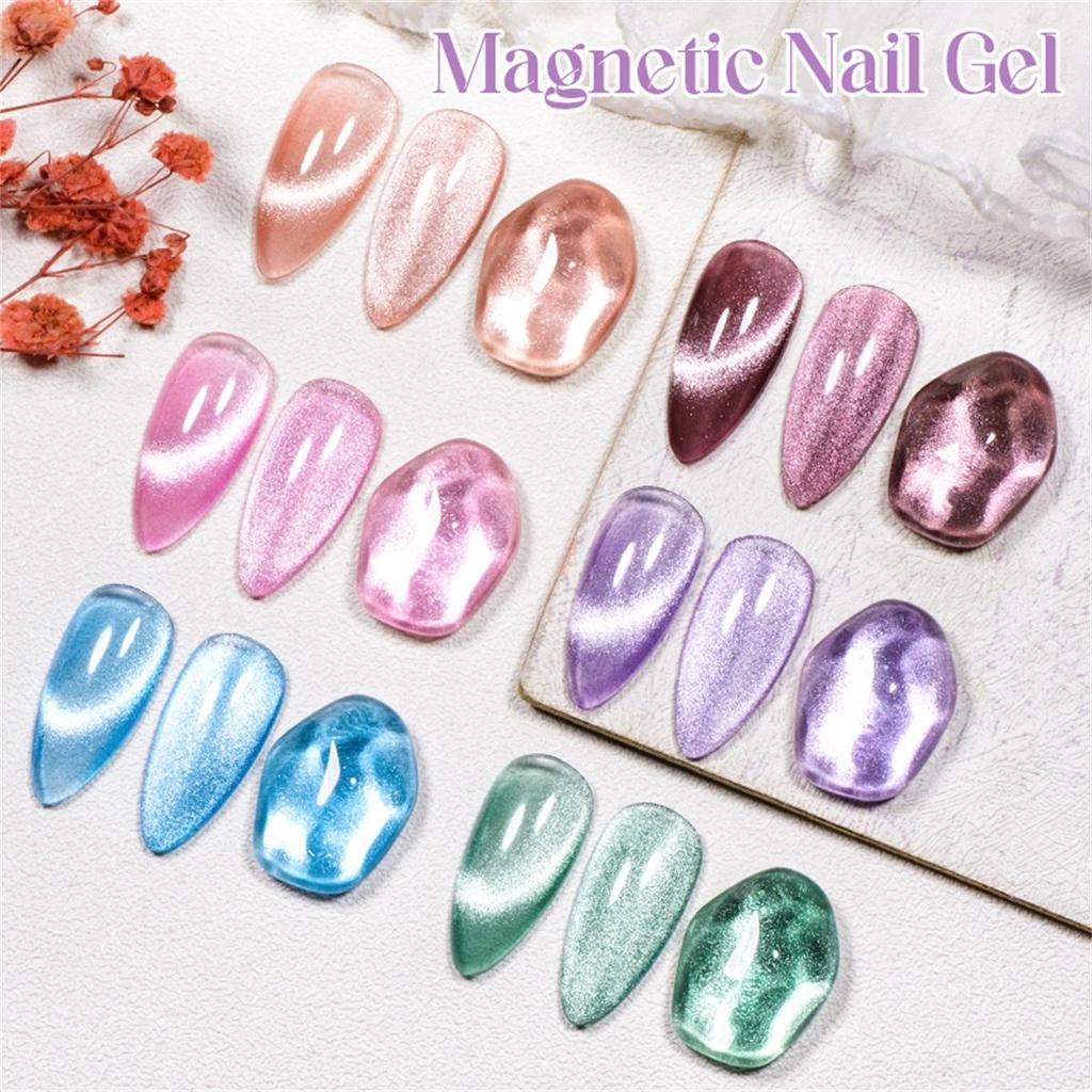 Quatro Lírio 7ml Colorido Glitter Magnético Olho De Gato Esmalte Brilhante Gel Semi Permanente UV Arte Do Prego Para Sal