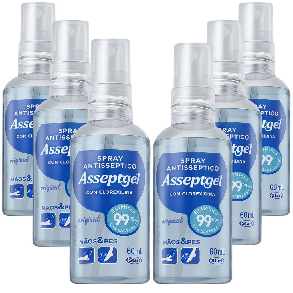 KIT 6 SPRAY ANTIS. ASSEPTGEL CLOREXIDINA ORIGINAL