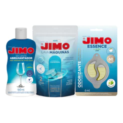 Kit Jimo Lava Máquina + Secante Abrilhantador + Essence Perfuma Máquina – Higienização Completa Oferta Especial