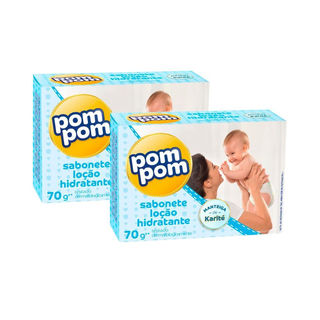 Kit 2 Sabonete em Barra Infantil Pom Pom Loção Hidratante 70g em Oferta na Shopee