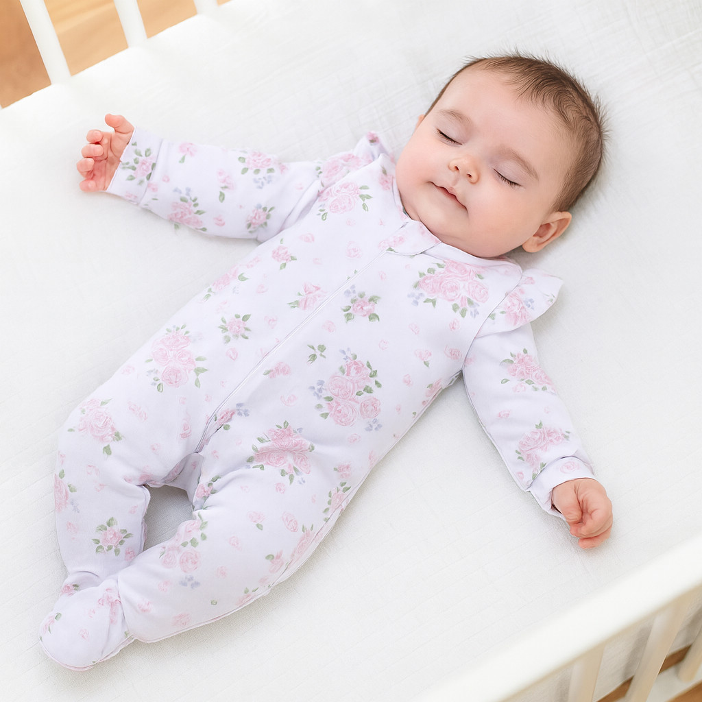 Macacão Longo Bebê Miniclô Suedine Estampa Floral em Oferta na Shopee