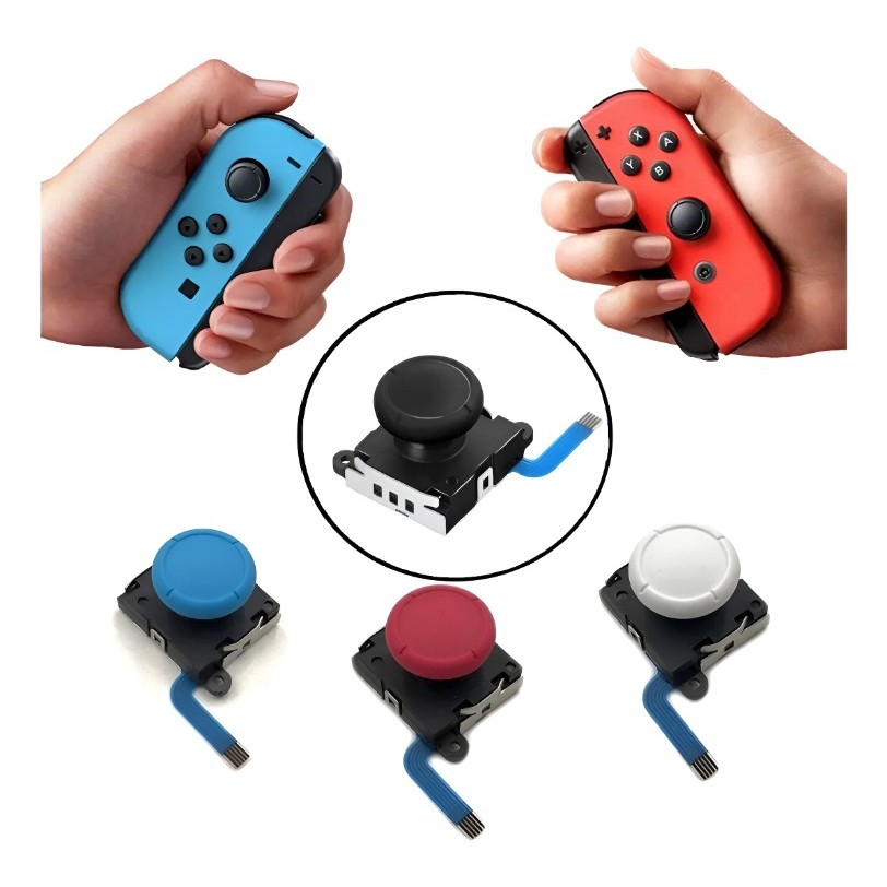 Analógico Direcional Nintendo Switch / Switch Lite / Oled Branco - Preto Botão Analógico Para Nintendo Switch