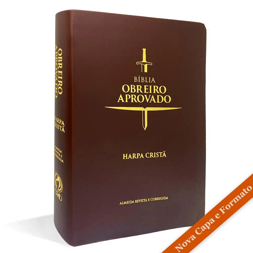 Bíblia do Obreiro Aprovado | ARC com Harpa Cristã | Média | Luxo Marrom