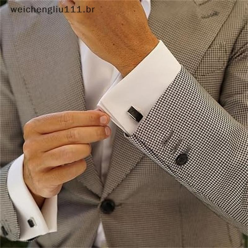 # weicheng Abotoaduras Minimalistas Azuis Simples E Elegantes , Acessórios Para Camisas Masculinas Contemporâneas .