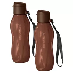 Kit 2 Garrafas de Água Tupperware Eco Tupper Chocolate 310ml