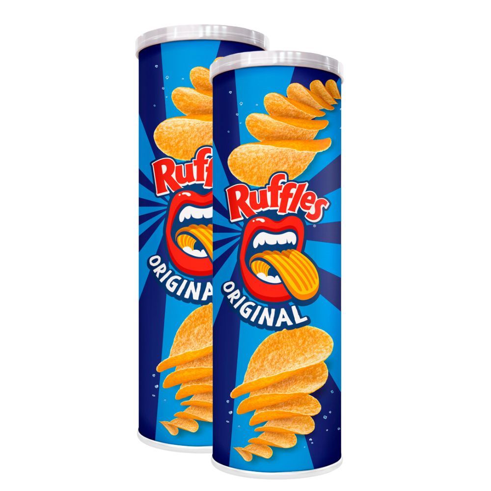 Kit 2 Batata Ruffles Elma Chips Sabor Original Tubo 100g