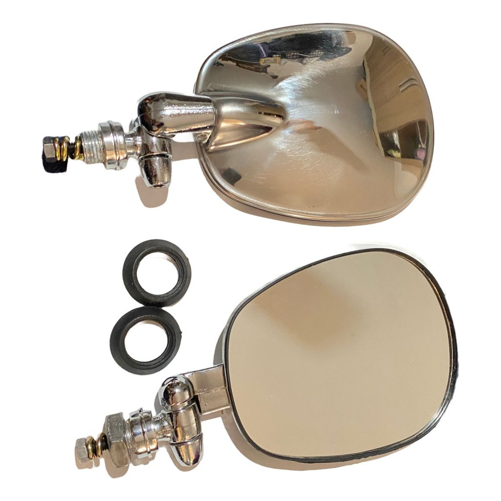 Par Espelho Retrovisor Raquete Fusca Brasilia Tl Tc  Inox
