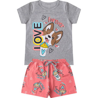 Conjunto Infantil Menina Básico Curto Select Cinza em Oferta na Shopee
